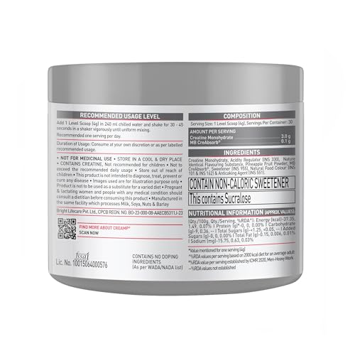 Image of MuscleBlaze Biozyme Gold 100% Whey Protein Powder, Double Rich Chocolate (2kg / 4.4lbs) & Micronised Creatine Monohydrate CreAMP, Citrus Blast (30 Servings, 120g) | Combo Pack