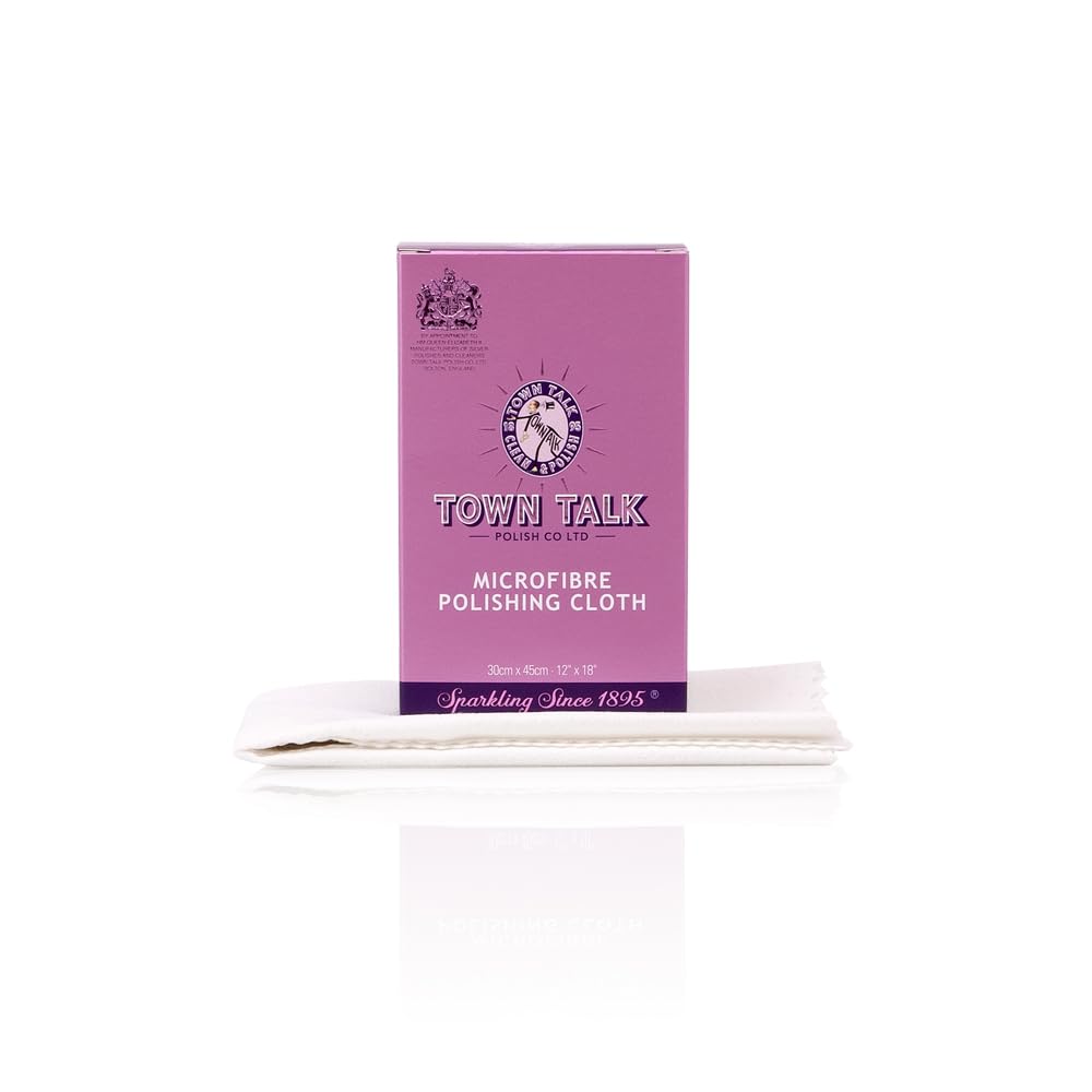 Town Talk White Microfibre Polishing Cloth For Jewellery, 30Cm X 45Cm