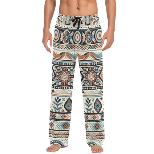 Men's Pajama Pants Aztec Navajo Sleep Pajama Lounge Pant with Pockets, Elastic Waistband
