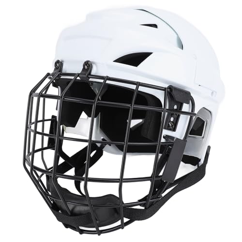 Combo De Casco De Hockey con Jaula De MáScara Facial, MáScara para El Portero De Hockey Juvenil, CóModo para Adaptarse A La Cara, Equipo De ProteccióN De Hockey sobre Hielo