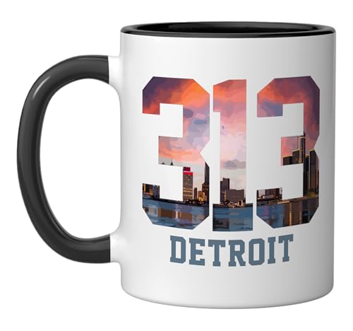 Taza cerámica Detroit Michigan 313 Area Code 11oz miniatura 1