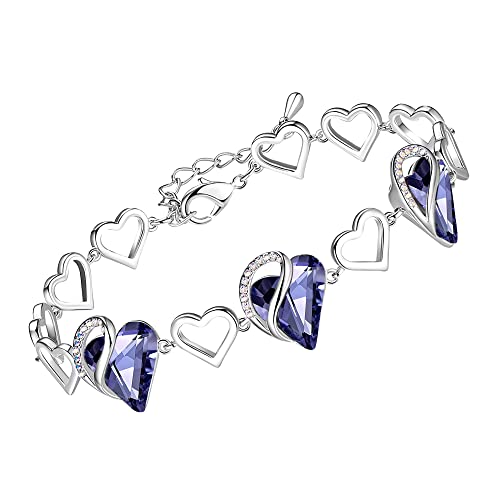 Leafael Birthstone Coeur Bracelet Femme | Birthstone Fermoir Bracelet Avec Cristaux De Guérison | Sans allergie Bijoux Femme Bracelet Avec Coffret Cadeau Inclus Cover