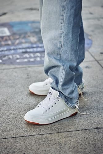 Image of CALTO Men's Invisible Height Increasing Elevator Shoes - Casual Low-top Leatherette Sneakers - 2.4 Inches Taller