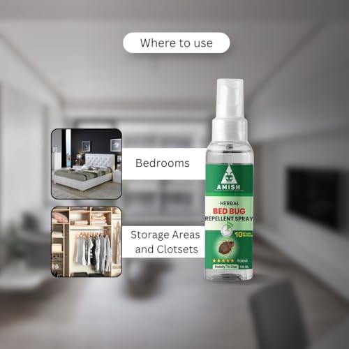 Amish Herbal Bed Bug Spray 100ml Pack Of 1 |10Minutes Result Guaranty|Removes Entire BedBug colony|Powerful 100% Organic No Chemical BedBug Repellent Khatmal Spray for Home Long Lasting Protection Instant Action (Image - 5)