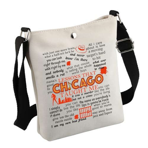 MNIGIU Chicago Musical Encouragement Quote Crossbody Bag Chicago Merch For Chicago Musical Fans
