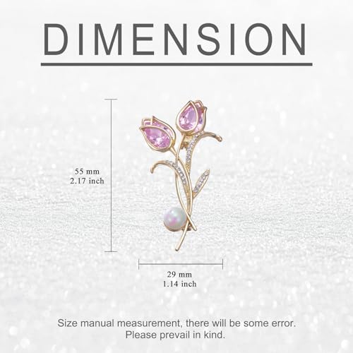 Image of 14K Gold-Plated Flower Brooch Pins Crystal Rhinestone Flower Brooch Pin Accessories Christmas Birthday Gift for Women