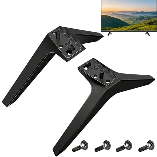TV Stand Replacement for LG 49 50 55 Inch TV Non-Slip Desk Pedestal Base Feet TV Stands with Mounting Screws Television Stand Legs for Table (Black 1 Pair)