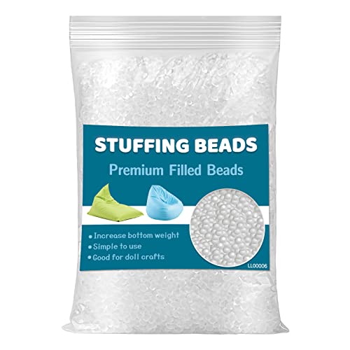 Jmuiiu 100g/3.52oz Premium Stuffing Beads Stuffing for Stuffed Animals Filled Beads Weighted Stuffing Beads Poly Pellets for Sandbags Halloween Christmas Craft DIY Decor