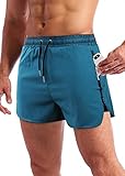 Diseño: los pantalones cortos de entrenamiento cuentan con un diseño de doble capa para comodidad durante todo el día y una gran variedad de movimientos. Los pantalones cortos cuentan con un tejido interior y exterior impermeable.