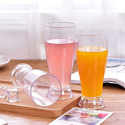 Foraineam 15 Ounce Water Drinking Glasses, Dishwasher Safe, Unbreakable Drinkware Premium Quality Clear Plastic Tumblers, Shatterproof Barware Tall Drinking Cups For Water, Juice, Cocktail, Set Of 6 #TOP2