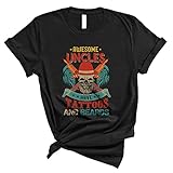 Awesome Uncles Have Tattoo and Beards Cool Skull Beard Tattoo Lover Family Father's Day Unisex T-Shirt Black