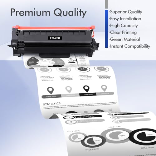 Image of TN 730 TN760 Toner TN-730 /TN-760: Compatible Replacement for TN760 Toner for Brother Printer TN730 TN-730 TN-760 TN 760 730 for MFC-L2710DW MFC-L2750DW DCP-L2550DW HL-L2350DW Printer (4-Black)