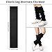 Clothirily Leg Warmers - Fashion Knit Neon Leg Warmers for Women 80s Sports Party Yoga Accessories 2 Pairs, Black