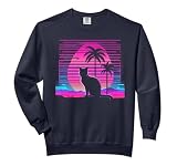 Cat Vaporwave Retrowave Aesthetic Synthwave 80s Palm Tree Comfort Colors Adult Sweatshirt