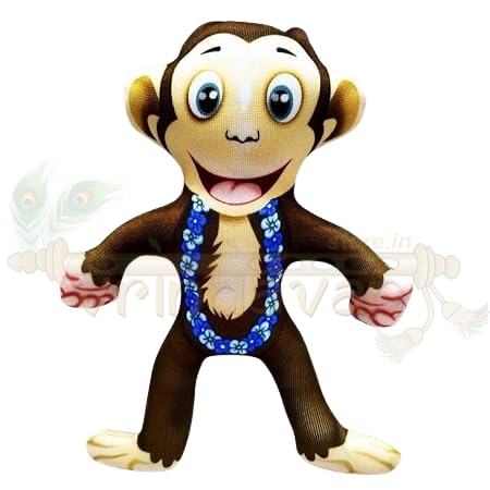 Image of Monkey Soft Toy for Kids | Cute Plush Animal Doll | Inspired by Vedic Culture Storytelling | Soft & Safe Fabric | Lightweight & Washable | Gift for Kids Learning & Play
