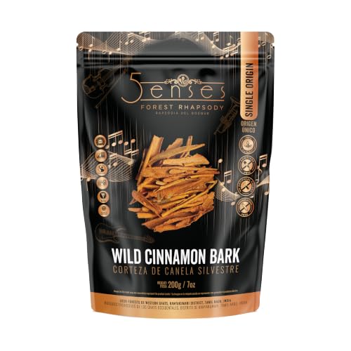 5Senses Wild Cinnamon Bark, Whole Cinnamon Spice, Indian Origin, 200g