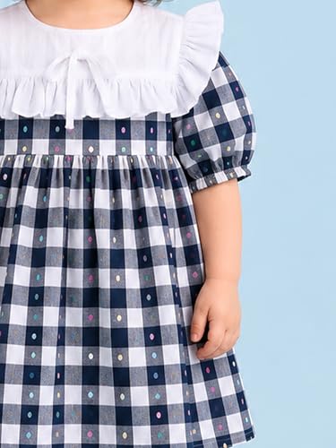 Image of Kidbea Girls Cotton Dresses | Stylish Printed & Checked Frocks | Party, Casual Summer Dress Collection for Kids