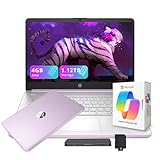 HP Flagship 14' HD Student&Business Laptop with AI Copilot, 13th Gen Intel 4-Core, 4GB RAM, 1.12TB Storage (128GB UFS + 1TB Docking Station), 1 Year Office 365, Wi-Fi 6, Win 11 S, Lavender Purple
