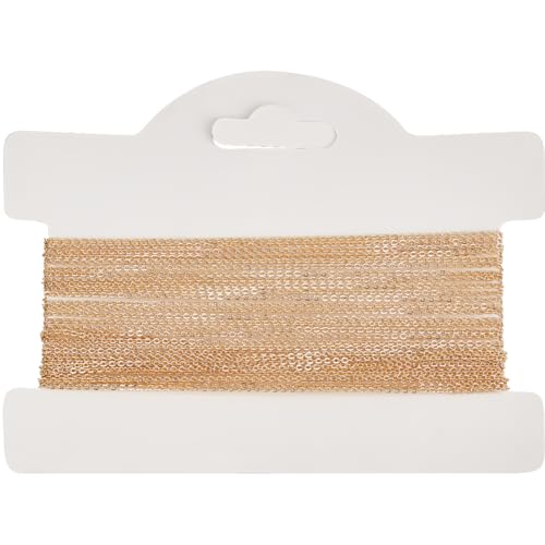 Beebeecraft Catena A Maglie per La Creazione di Gioielli 16.4 Piede in Ottone Placcato Oro 18K Sottile Saldata 1mm per Collana Bracciale Fai da Te