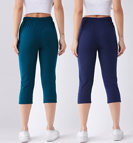 Image of Modeve Women Solid Cotton Blend Capri for summer|| Summer Wear