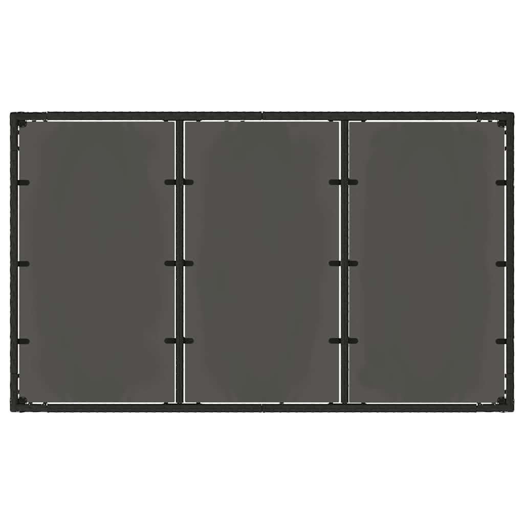 Tavolo da Giardino in Polyrattan Nero e Vetro 150x90x75 cm | Tavolo da pranzo per esterno con piano in vetro temperato e telaio in acciaio, ideale per arredare il patio.