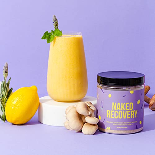 Image of NAKED Recovery - Mushroom Supplement Powder - Lions Mane, Cordyceps, Reishi, Tart Cherries, Lemon Balm - Adaptogen Wellness Formula, Stress Relief, Muscle Recovery - 30 Servings