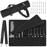 OUUTMEE Estuche para cuchillos con 14 compartimentos, Negro , Bolsillo para cuchillos