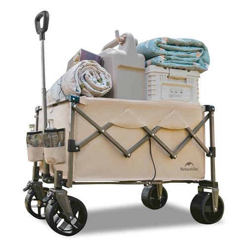 Naturehike 120kg Carro Playa Plegable con Ruedas Grandes Carrito Camping Transporte para Jardín Vagón