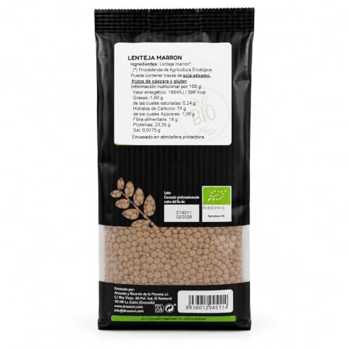 Miniatura 2 de Drasanvi Lenteja Marrón Bio 500 G Ecosana Lentejas Ecológicas De Agricultura Orgánica Alta En Proteína Y Fibra Legumbre Natural Para Estofados, Sopas Y Recetas Saludables