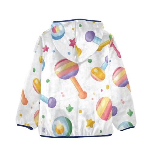 Baby Rattle Girls Fleece Jacket Girls Fall Jacket Girls Zip Up Hoodie Girls Sherpa Jacket 2-10T2