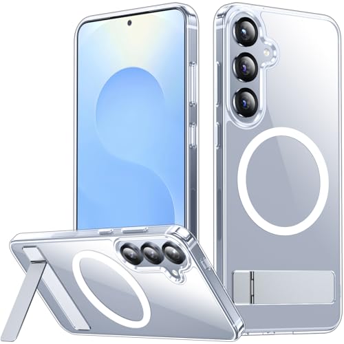 Image of SPIDERCASE Magnetic for Samsung Galaxy S25 Case, [3 Stand Ways][ Military Grade Drop Protection] with Invisible Stand Shockproof Slim Case for Samsung Galaxy S25 6.2 inch, Clear