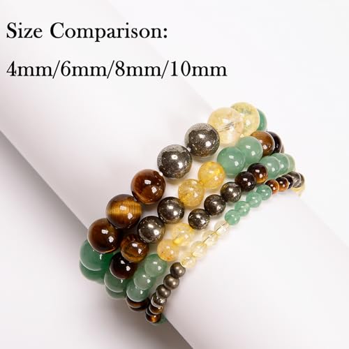 Pulsera elástica artesanal de piedras naturales miniatura 3