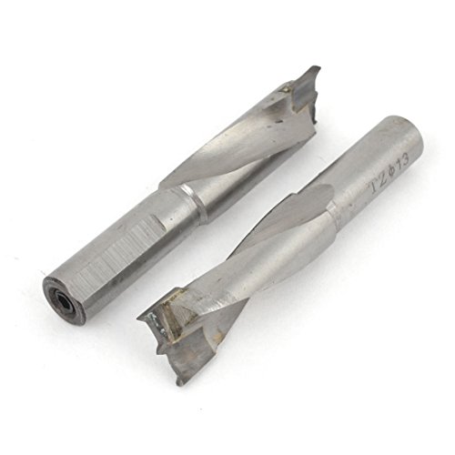 Aexit 2PCS Silver Wood Drill Bits Tone Woodworking Carbide Tipped Brad Point Straight Shank 13mm Cutting Dia Boring Drill Brad-Point Drill Bits Bit Tool