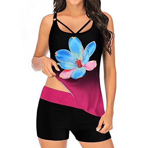 2026 Bañador Bikini Mujer Amazon Espagne Traje de baño Conjunto Estampado en la Espalda Dos Piezas Strappy Plu s Mujeres Panty Tamaño Trajes Tankinis (XXL)