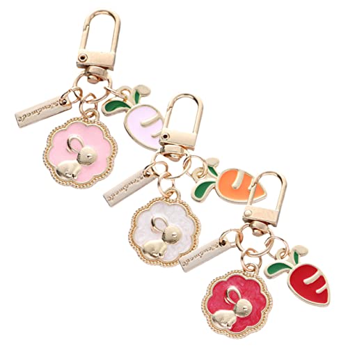 BESTYASH 1 Juego Llavero De Pascua Lindos Dijes De Animales Para Hacer Joyas Topiario Comedero De Vellón Soporte Para Heno Juguetes Jaula Para Conejos Ranas Cerdos Ratas 3 piezas