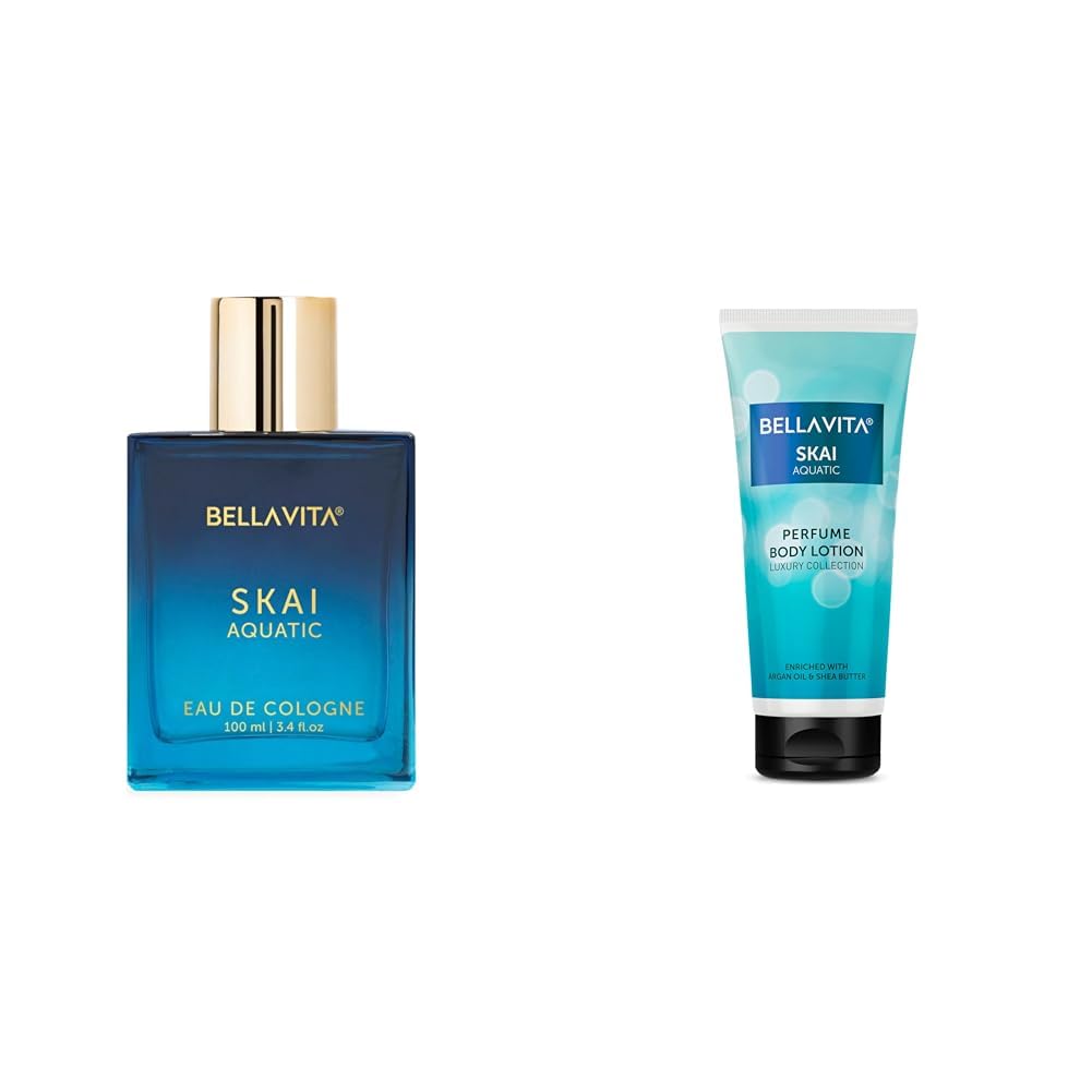 Bella Vita Luxury Skai Aquatic Unisex Eau De Cologne Skai Aquatic Perfume Body Lotion for Nourishing Hydrating Soft Supple and Healthy Skin with Argan Oil Shea Butter 200 Ml-image-15