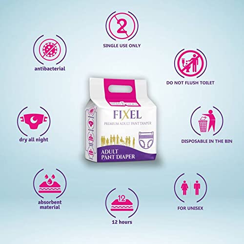 Image of FIXEL Adult diaper pants for unisex (L-size-16-count, L)