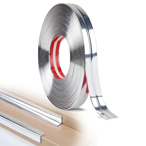 EFUTURETIME Zierleisten Selbstklebend Silber 2cm×10m Eck Stuckleisten Wand Flexible Leiste Dekorative für Türrahmen Fenster Sockelleisten Decken Schränke Tischkantenschutz, Spiegel Glänzendes Silber