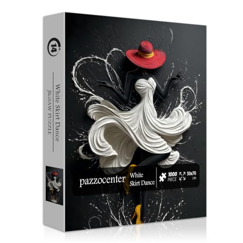 Puzzle Mujer Negra para Adultos 1000 Piezas, Rompecabezas Estético Bailarina | Elegante Rompecabezas Imposible Dama con Sombrero Rojo, Arte de Pared Mujer Negra miniatura 2