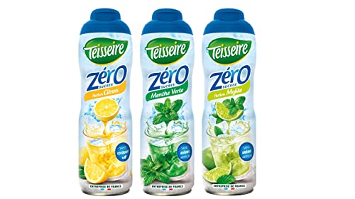 3 jarabes sin azúcar limón verde menta mojito 3X0.6L