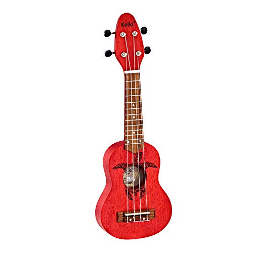 Ortega Guitars, ukelele de 4 cuerdas, derecho, Fire Red, Sopranino