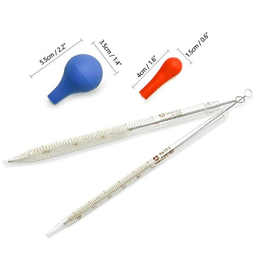 Hoaoh 6 Pieces Glass Pipettes 10Ml 5Ml 3Ml 2Ml 1Ml 0.5Ml Glass Graduated Dropper Pipette For School, Students, Transfer For Liquid Essential Oil #TOP5
