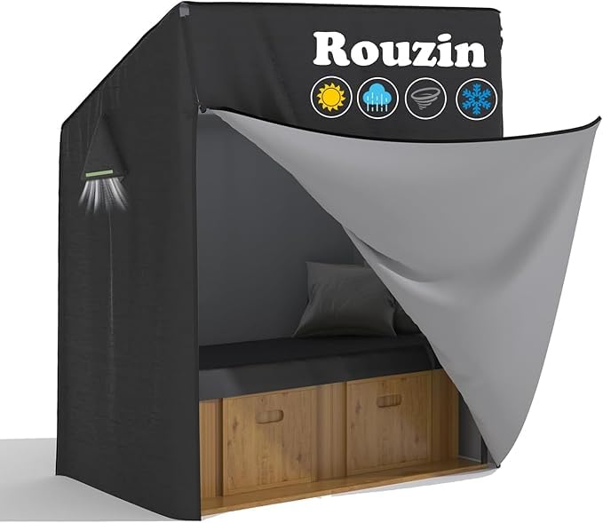 Rouzin Strandkorb Schutzhülle - Breit 135 cm, Strandkorb Abdeckung...