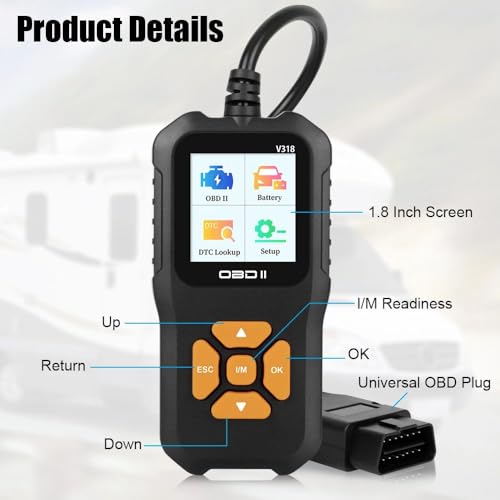 Escáner OBD2 coche V318 lector código coche herramientas diagnóstico motor 7