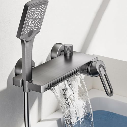 Mitigeur cascade pour bain 2 trous finition gris mat design contemporain
