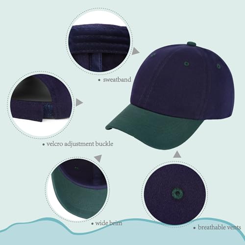 Baby Baesball Hat Toddler Baseball Cap Colorblock Cotton Girl Boy Sun Hats Infant Adjustable Size for 6M-6Y4
