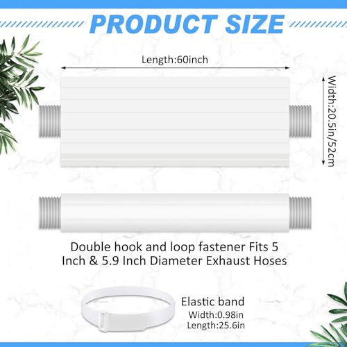 Image of Outus 1 Pc Air Conditioner Hose Cover Wrap - Ac Hose Duct Vent Insulation Sleeve Insulated Cover for Portable Ac for 5 inch & 5. 9 inch Diameter 60 inch Long Exhaust Hoses Tube (White)