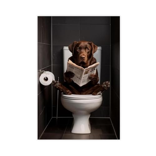 Toile Labrador chocolat une idee cadeau originale pour decorer un bureau