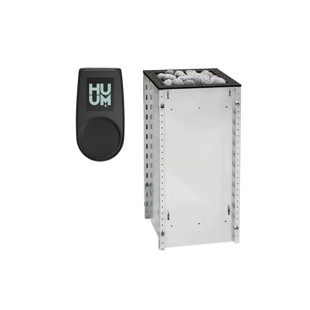 HUUM CORE6 6.5KW Series, Sauna Heater, Customizable Exterior with Control (Sauna Stones Included) (6.5kW Naked - Black Stainless Steel Inlay, UKU Local - Black)