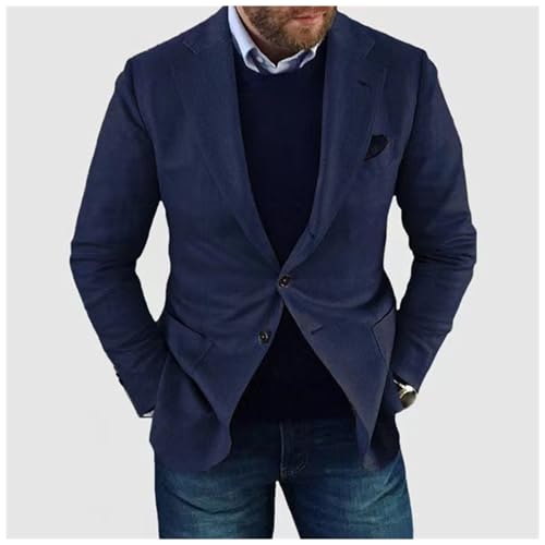 ZWRXW Mens Casual Blazer Two Buttons Long Sleeve Sport Coat Lightweight Slim Fit Suit Jacket Business Work Office Outwear2